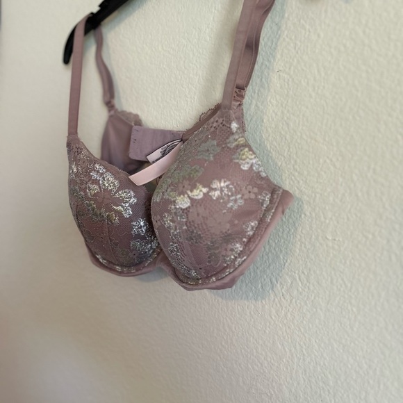 Victoria's Secret 34D mauve, pink and silver, wired padded push-up bra - Picture 5 of 6